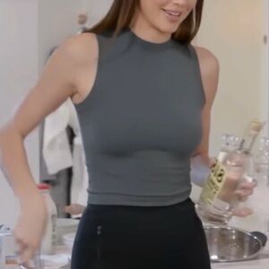 Skims Cotton Jersey Mock Neck Tank